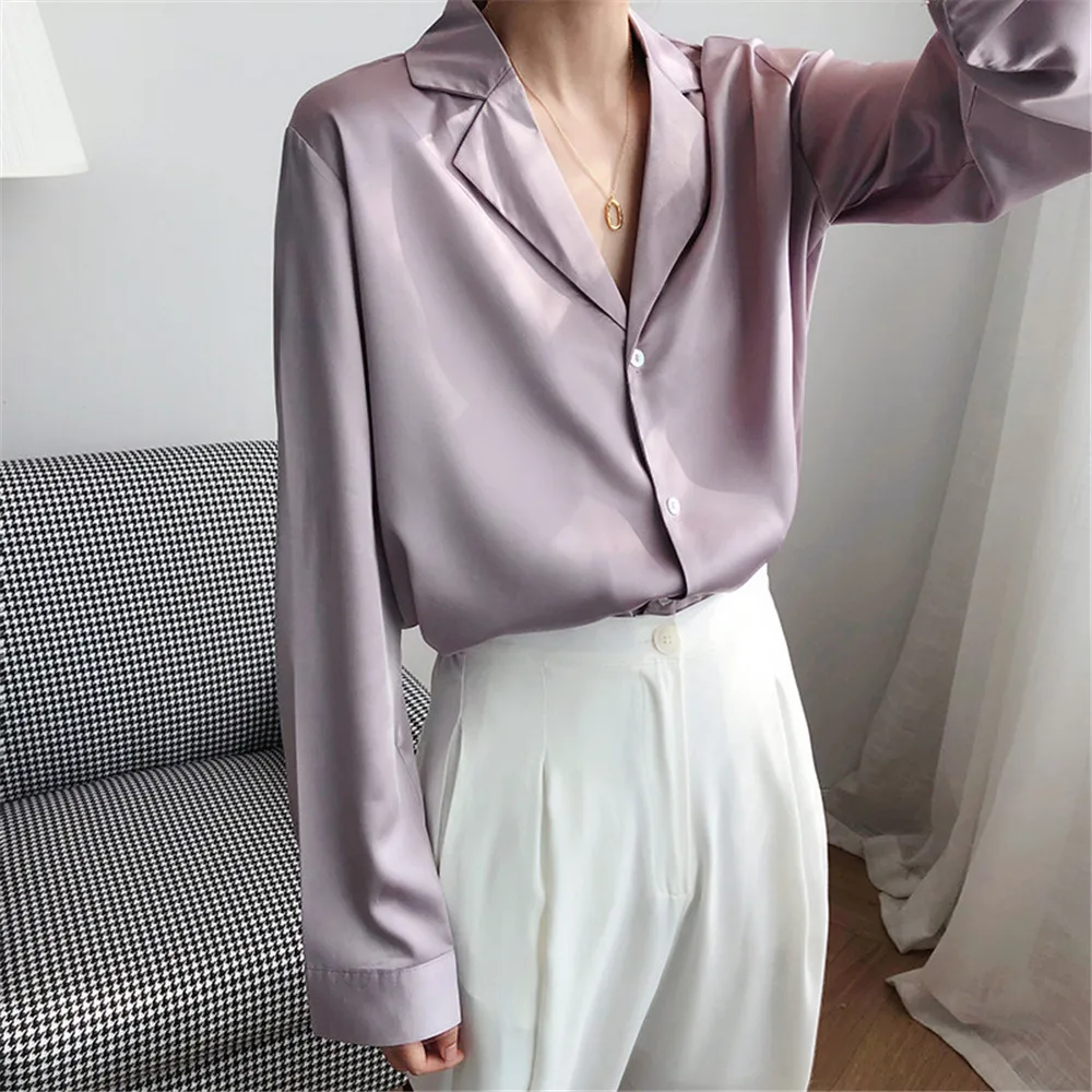 Chiffon Satin Blouse Shirts for Women 2019 Autumn Elegant Black Blouse French Style Sexy V Neck Long Sleeve Blouse Tops H2003 (16)