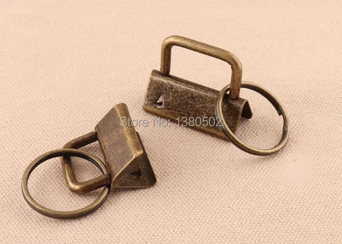 20pcs /lot 25/32mm Key Fob Hardware bronze color with key ring split ring For wristlets with fabric ribbon webbing