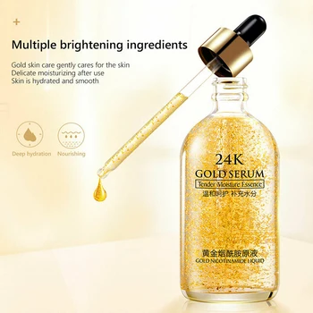 

24k Gold Facial Serum High Quality Liquid Make Up Primer Hydrating Moisturizer Pores Face Foil Serums Oil Lift Firming Skin Care
