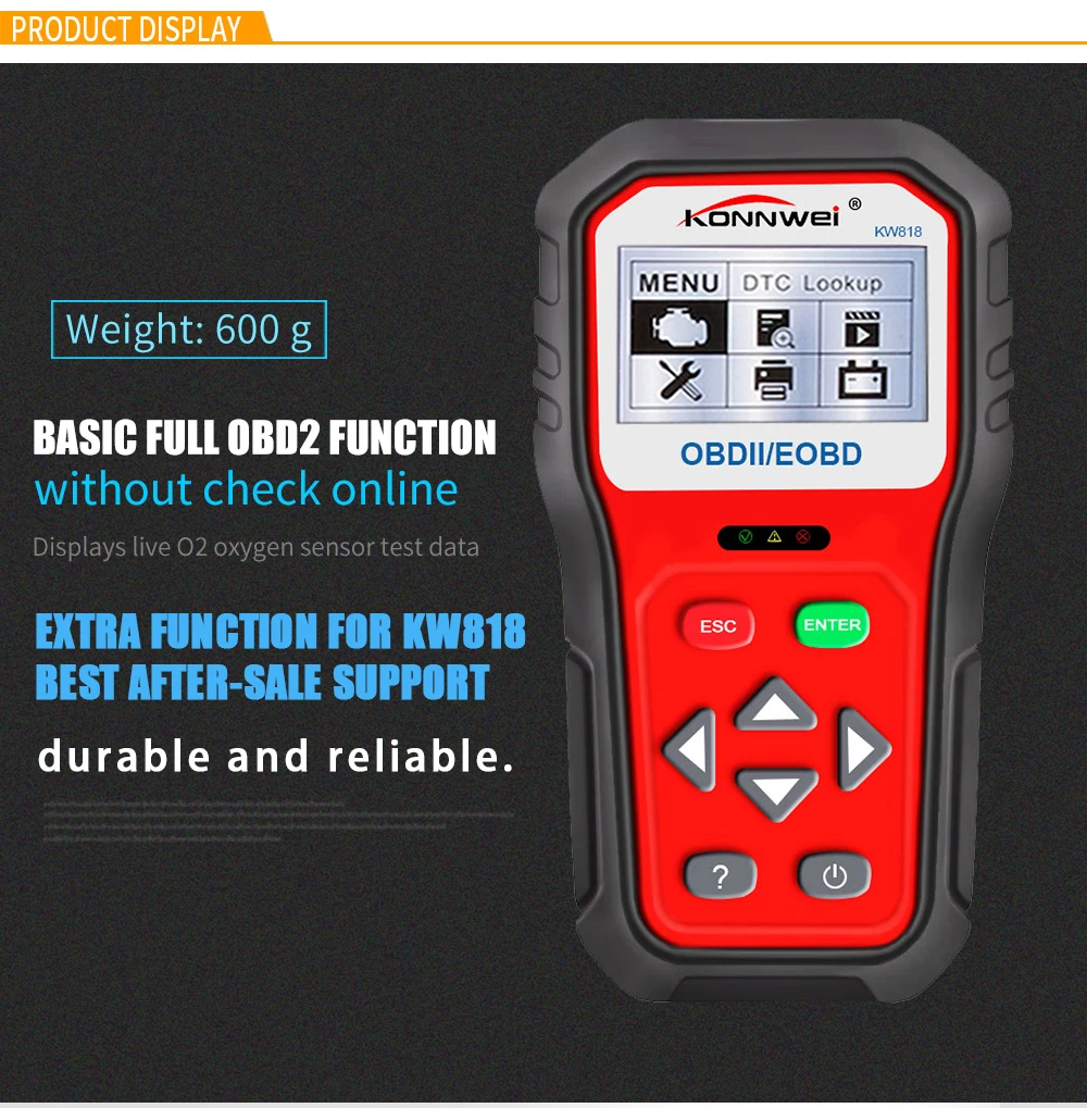 Многоязычный OBDII ODB2 EOBD автомобильный диагностический сканер автоматический тестер батареи проверка двигателя код считыватель инструмент