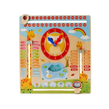 

Hot Baby Clock Recognition Time Early Toys Children's Intelligence Wooden DIY Beads Building Blocks Toys Learning Education Toy