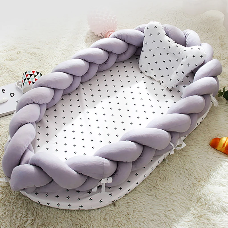 Переносная люлька для новорожденных, тканая детская кроватка, хлопковая койка для кормления, постельные принадлежности, безопасная защита BXX017
