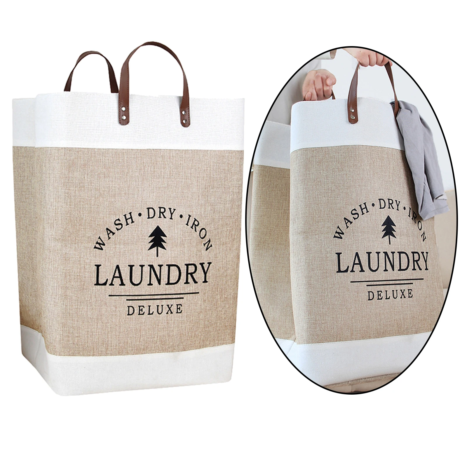 Waterproof Collapsible Laundry Hamper Dirty Clothes Freestanding Laundry Basket Foldable Storage Bin Sundries Sorter Basket