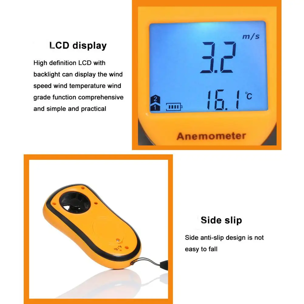 GM8908 ЖК-дисплей измеритель скорости ветра Анемометр Термометр NTC инструмент GM8908 измеритель скорости ветра
