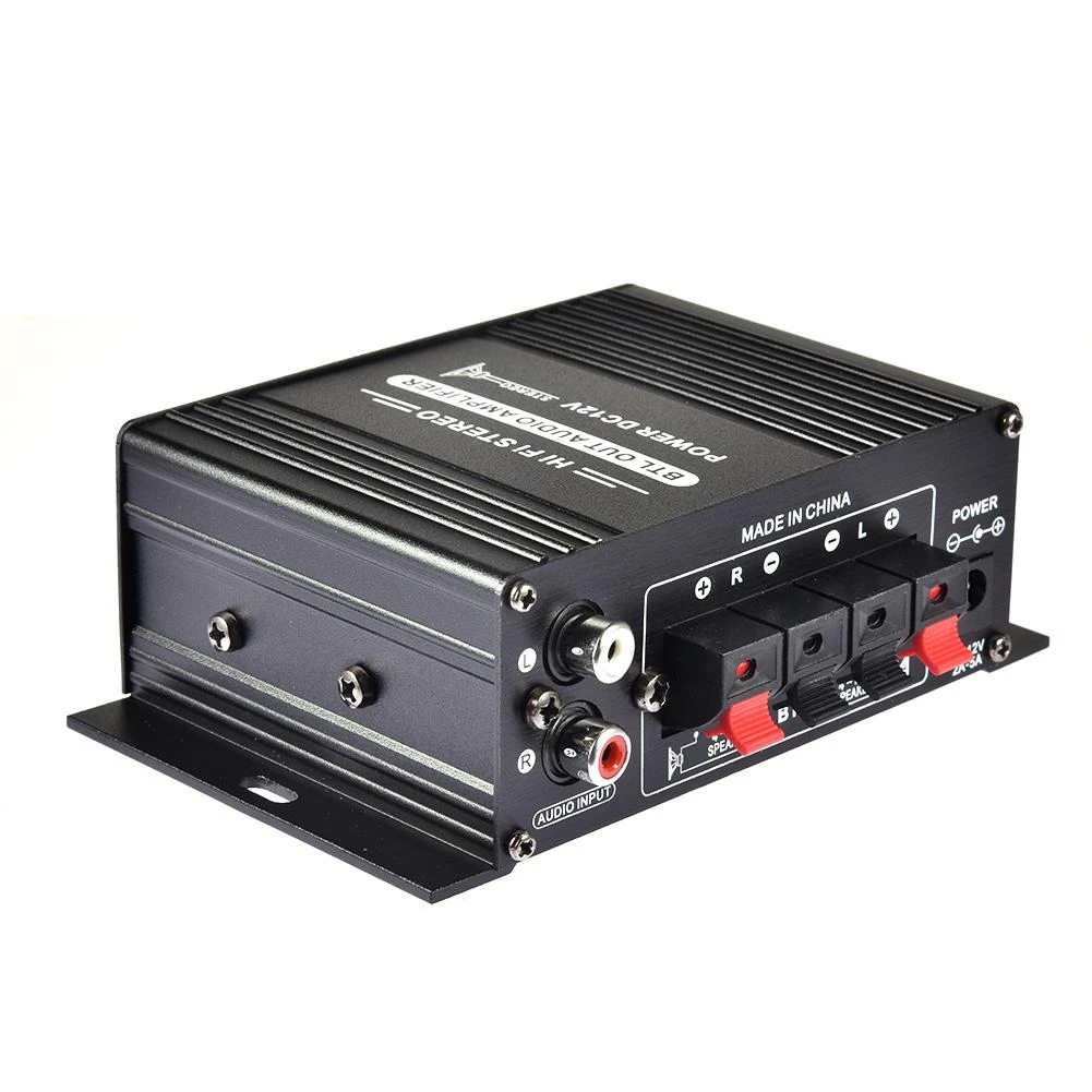 HiFi Bass Tuning 12V Mini Auto Car Stereo Amplifier 2 Channel Audio SubwooferNI Home Audio