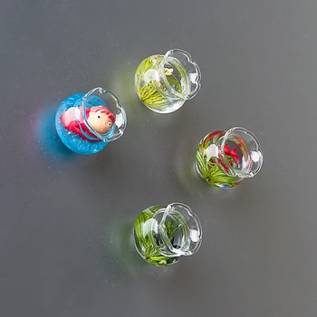 

Ins Wind Cute Ponyo Fridge Magnet Creative 3D Fish Tank Home Decor Magnetic Stickers Kitchen Accessories Kids DIY Gift