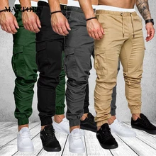 Брюки-карго, мужские повседневные спортивные штаны, одноцветные, серые, черные, для тренажерного зала, для фитнеса, для тренировок, штаны для бега, мужские, с несколькими карманами, спортивная одежда, брюки для мужчин