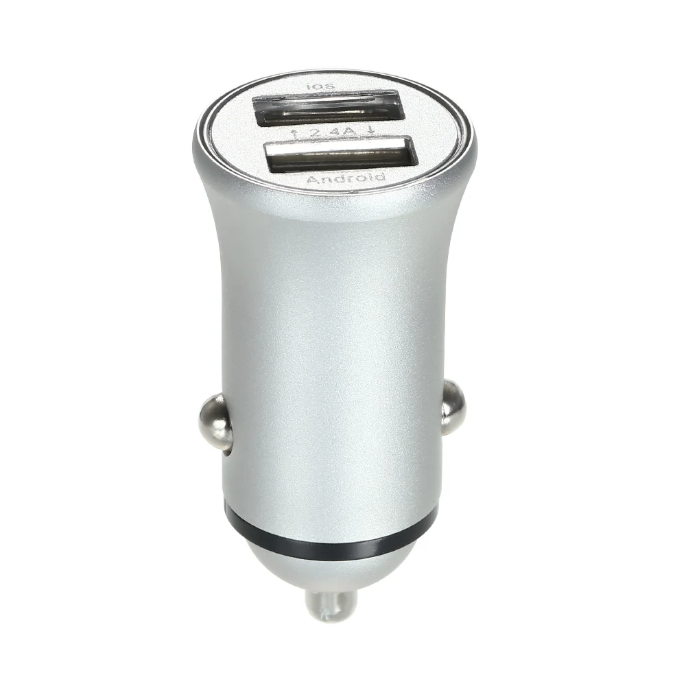 Два порта USB Автомобильное зарядное устройство 2.4A Быстрая Зарядка адаптер