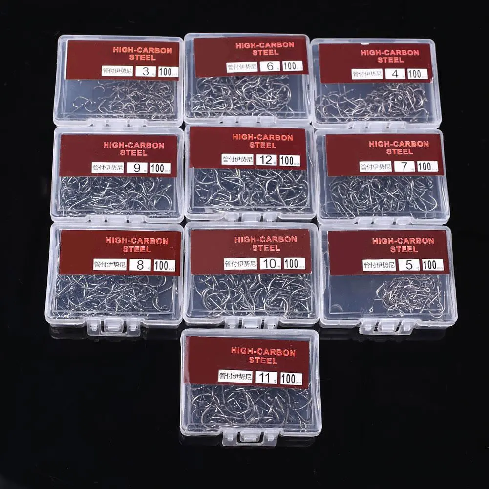 Sharpened 1000Pcs Fishhooks Barbed Hook Bait Fishing Jig Fishhook