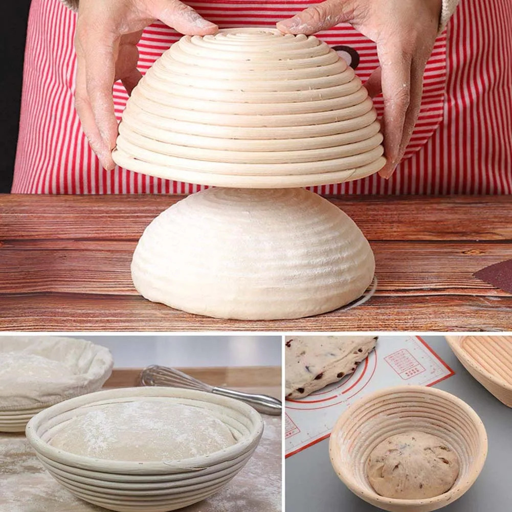 Natural Rattan Sourdough Basket Round Bread Fermentation Basket Natural Rattan Sourdough Round Basket Bakery Kitchen supplies