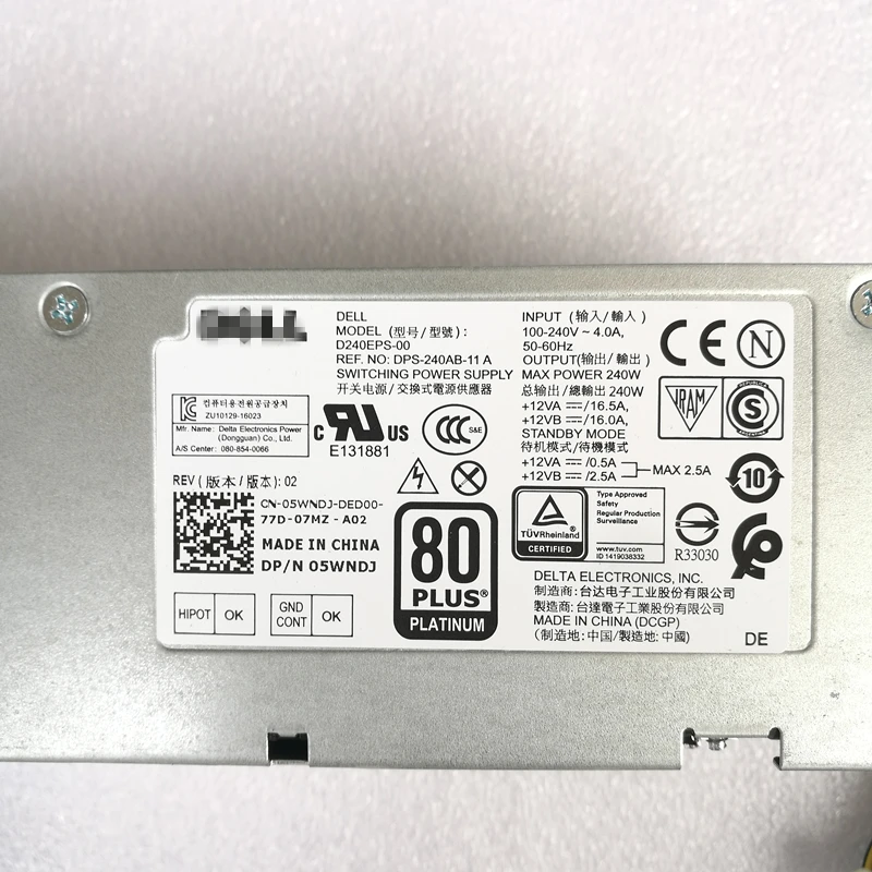 PSU для Dell Optiplex 3050 5050 7050 V3667 V3668 3669 Питание D240EPS-00 5WNDJ DPS-240AB-11 в H240AS-02 4GJV9