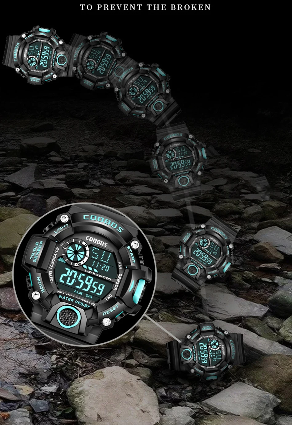 2020 Gold Watch For Men Top Luxury Sport Led Luminous Digital Wrist Watches Waterproof Week Display Date Clocks For Male zegarki