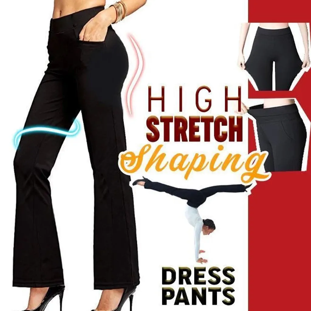 high waisted stretch dress pants