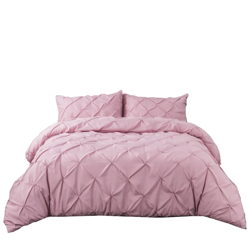 

Pure color bed linens black white bed Bedding hand twist point plain color duvet cover pillowcase quilt cover queen king size