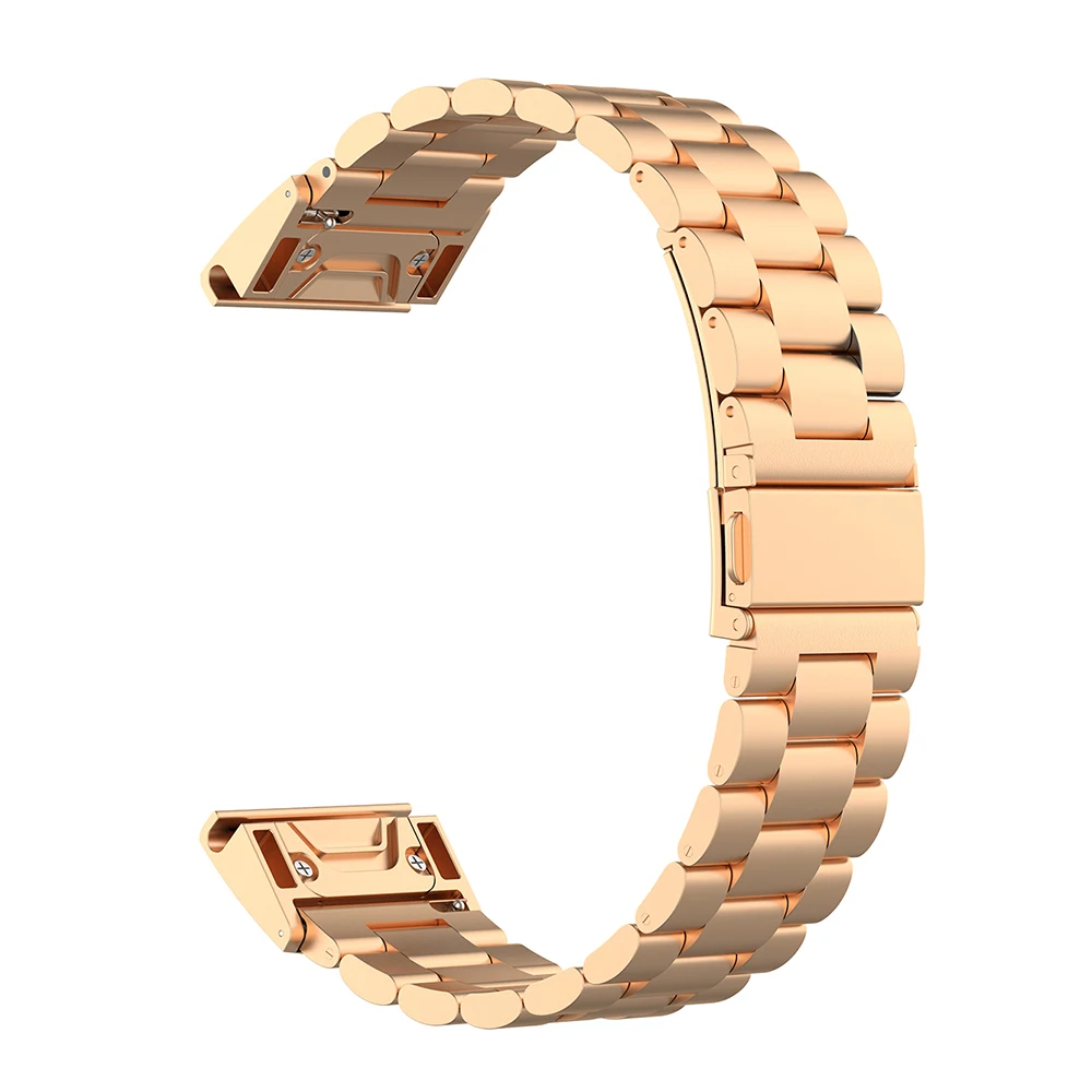 rose gold Металлический ремешок для часов Ремешок для Garmin Fenix5x Fenix5x Puls Fenix3 Fenix3 Hr Fenix3sapphire нержавеющая сталь ремень Браслет замена - Цвет: rose gold