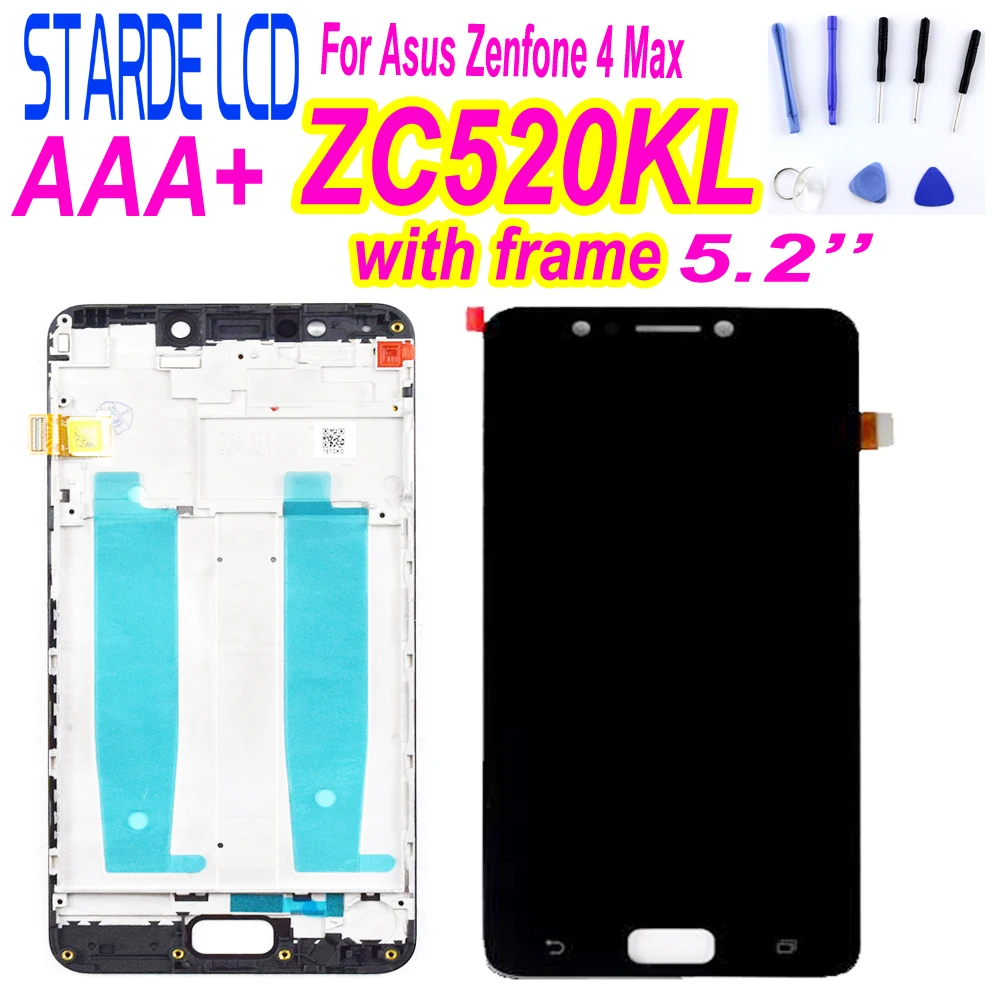 

5.2''for Asus Zenfone 4 Max ZC520 ZC520KL X00HD LCD Display Touch Screen Digitizer Assembly Replacement With Frame with Tools