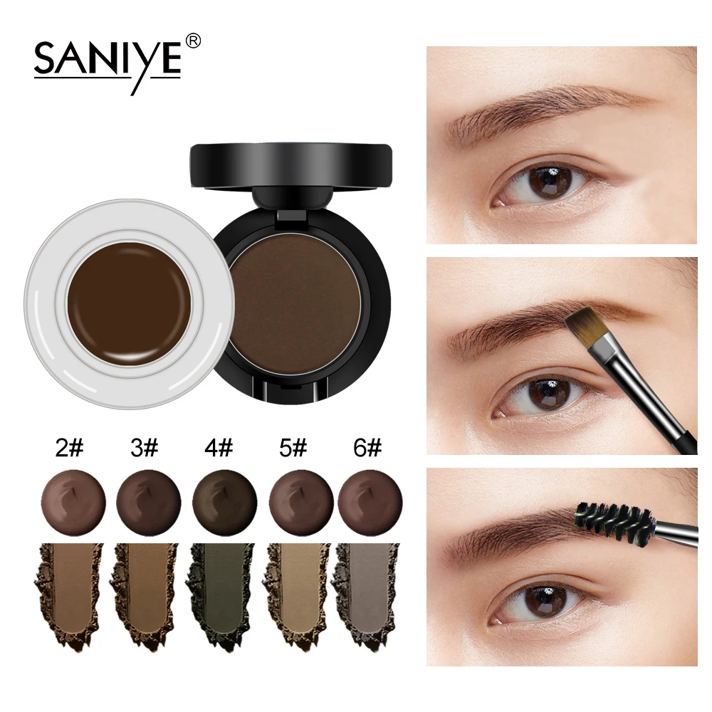 Saniye 2 In1 Eyebrow Gel Waterproof Powder Eye Brow Gel Cream With