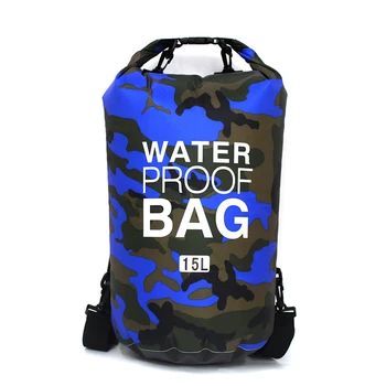 

15L Waterproof Storage Bag Polyester PVC Coated Bagpack Camouflage Tactical Outdoor Camping Climing Bag Hiking Organizer