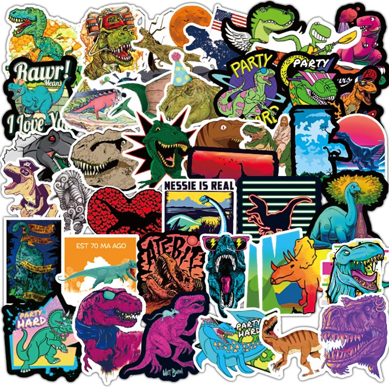 

100Pcs Cartoon Jurassic Park World Graffiti Stickers Skateboard Guitar Laptop Suitcase Motorcycle Decal Cool Stickers Kids Toys