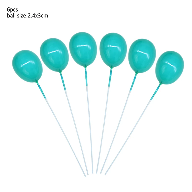 6pcs blue balls Радуга Единорог торт Топпер Свадьба День Рождения Торт украшения Детские сувениры флажки для торта кекс Топпер Единорог вечерние принадлежности - Цвет: 6pcs blue balls