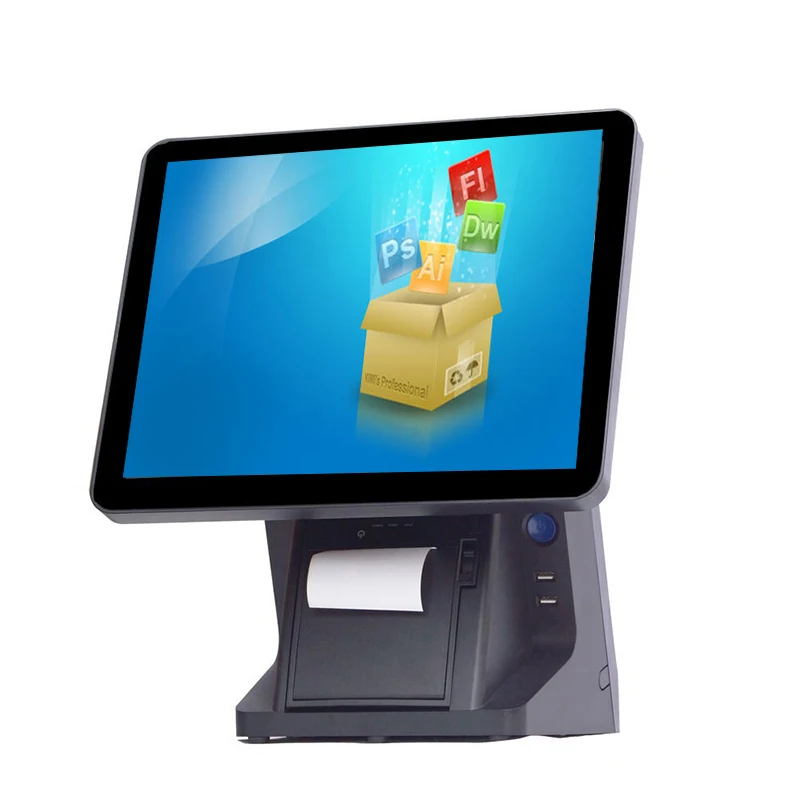 

Pos-терминал все в одной системе, 15-дюймовый сенсорный pos-терминал, коммерческий розничный кассовый аппарат для супермаркета