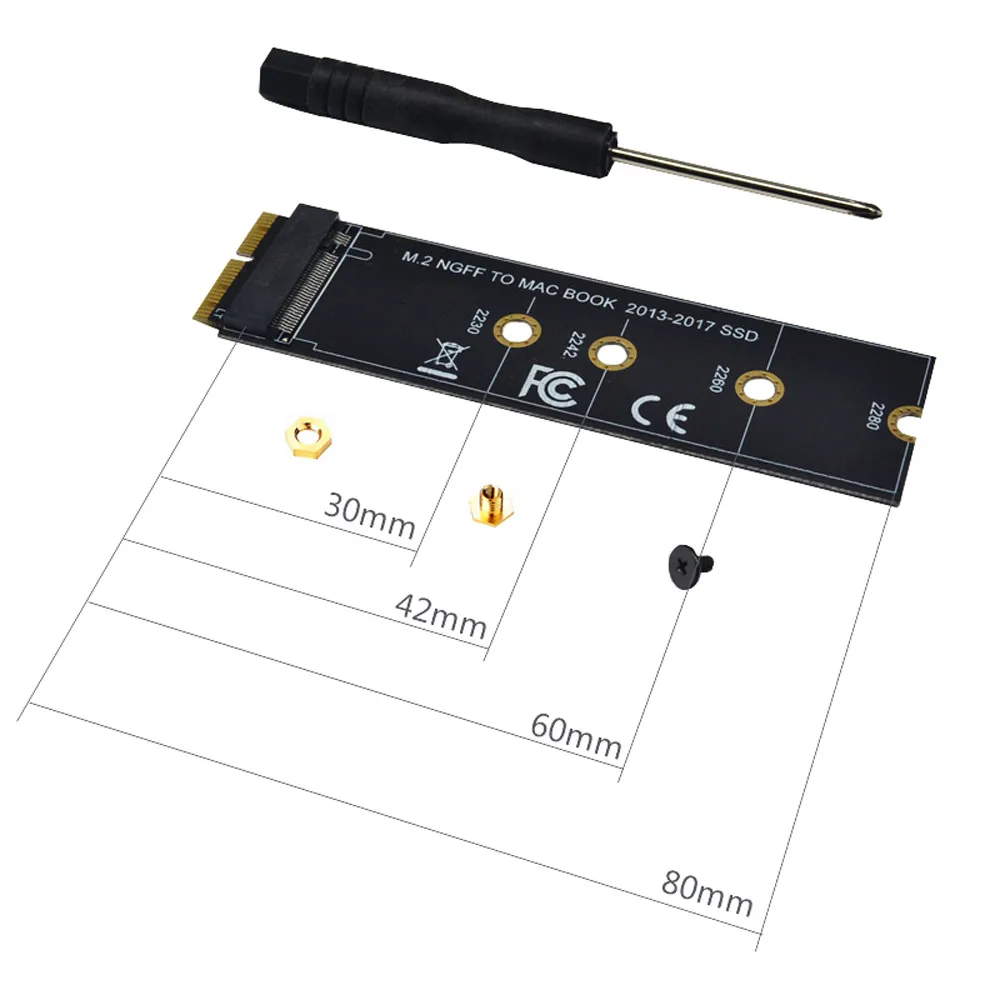 Nvme To Pcie Adapter Card M2 To Sata Adapter M2 Ssd Adapter M.2 NVME SSD Convert Adapter Card for MacBook Air Pro Retina 2013-NVME/AHCI SSD Upgraded Kit For A1465 A1466 A1398 A1502 M2
