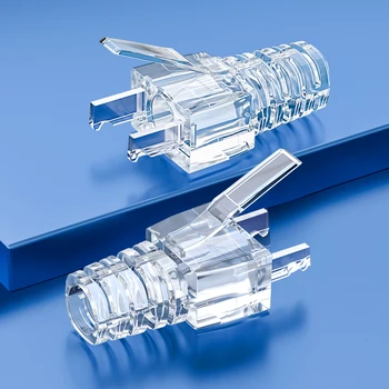 

SAMZHE 50Pcs Transparent RJ45 CAT5 CAT5E CAT6 Ethernet Network Plug Sheath, RJ45 Strain Plug Cover Boot