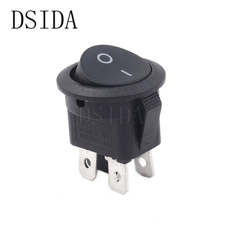 ON/OFF Round Rocker Switch LED illuminated Car Dashboard Dash Boat Van 12V 24V / 6A 250V / 10A 125V 2/3/4PIN Switch 20MM ON-OFF - Цвет: 4Pin ON-OFF Black