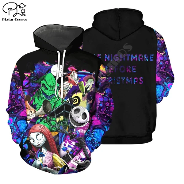 

Halloween Nightmare before Christmas jack skellington Horror 3D printed Men for Women Hoodies Funny Pullover Harajuku A16