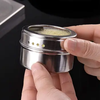 

24 Pack Stainless Steel netic Spice Tins, Multi-Purpose Storage Spice Containers, Clear Top Lid Storage Box