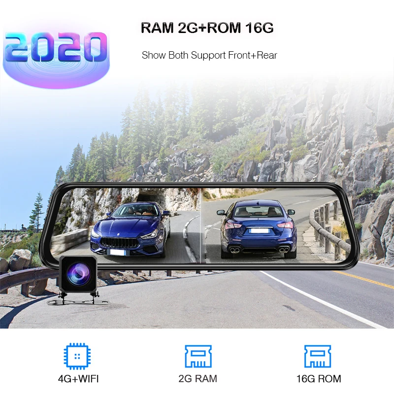 Автомобильный видеорегистратор OBDPEAK A980 ADAS 4G Android 8 1 зеркало заднего вида Wi Fi FM