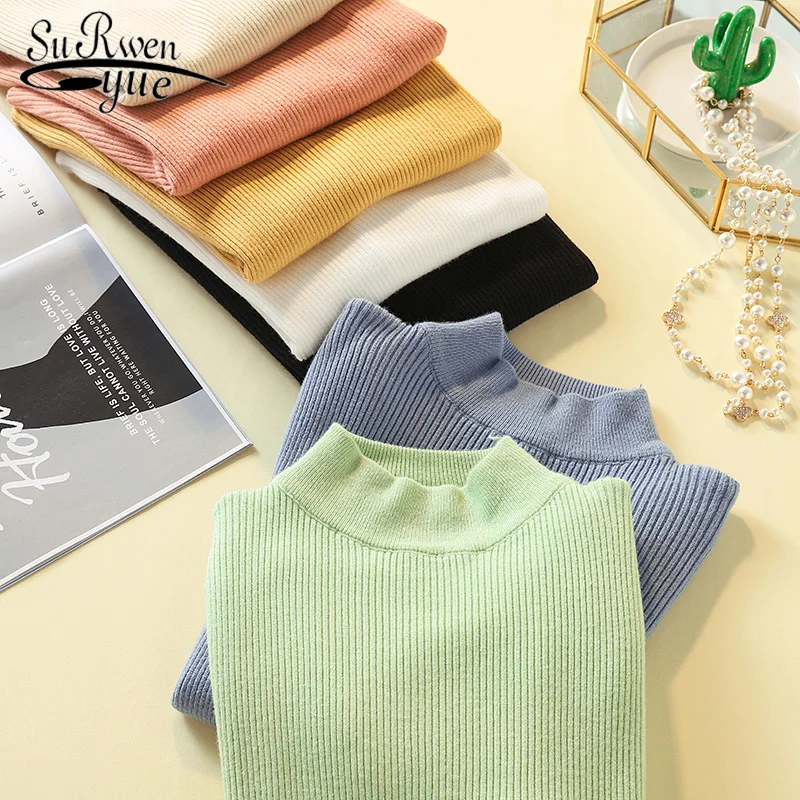 

2019 Autumn Winter New Fashion Women Sweaters Knitting Shirt Pullover Top Female Casual Elastic Knitted Bottoming Shirts 7171 50