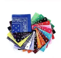 2024 Fashion Hip Hop Bandana Square Scarf 54cm*54cm Black Red Headband Printed For Women/Men/Boys/Girls - Image 2