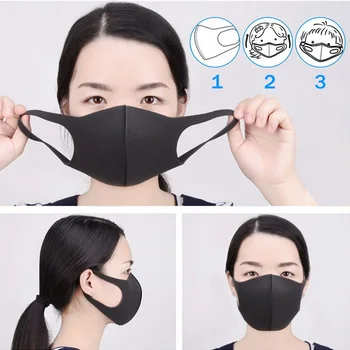

3/5/10pc Unisex Black Masks Soft Cotton Spring Breathing Mask Anti-Dust Earloop Mouth Face Cover Outdoor Riding dropshipping