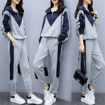 

New Casual Tracksuit for Women Two Piece Set Hoodies Tight Sportswear Running Sports Suit for Women Suits