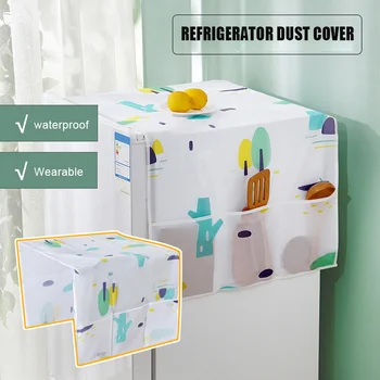 

1/2pcs Dustproof Mat for Home Appliances Fridge Washing Machine Dust Cover with Storage Pockets Hogard