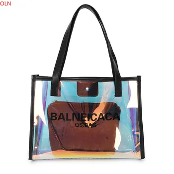 

Jelly Bags for Women 2020 louis New Korean -Style Versitile Fashion Colorful Laser PVC Transparent Mother-in-Law Crossbody Bag
