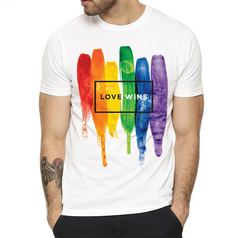 Lgbt-Gay-Love-Rainbow-Design-Print-T-shirt-Men-Summer-Casual-Love-is-Love-Tee-Shirt
