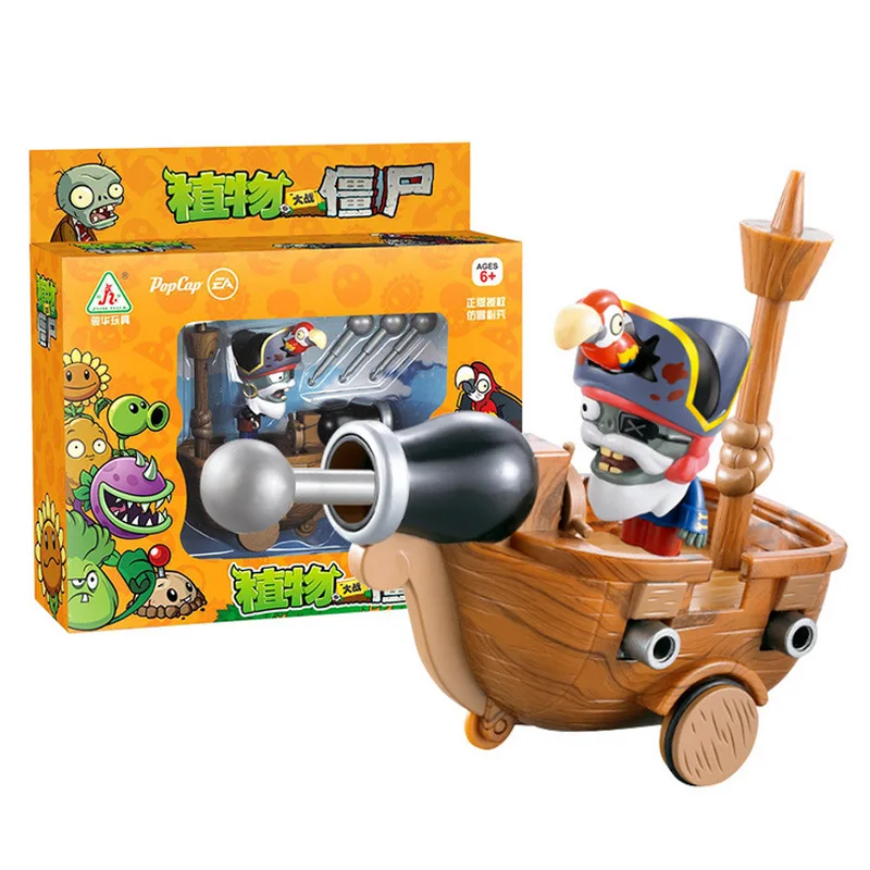 

Plant War Zombie 2 Warrior Toy Car Pirate Ship Pull Back Car-Ejection Shells