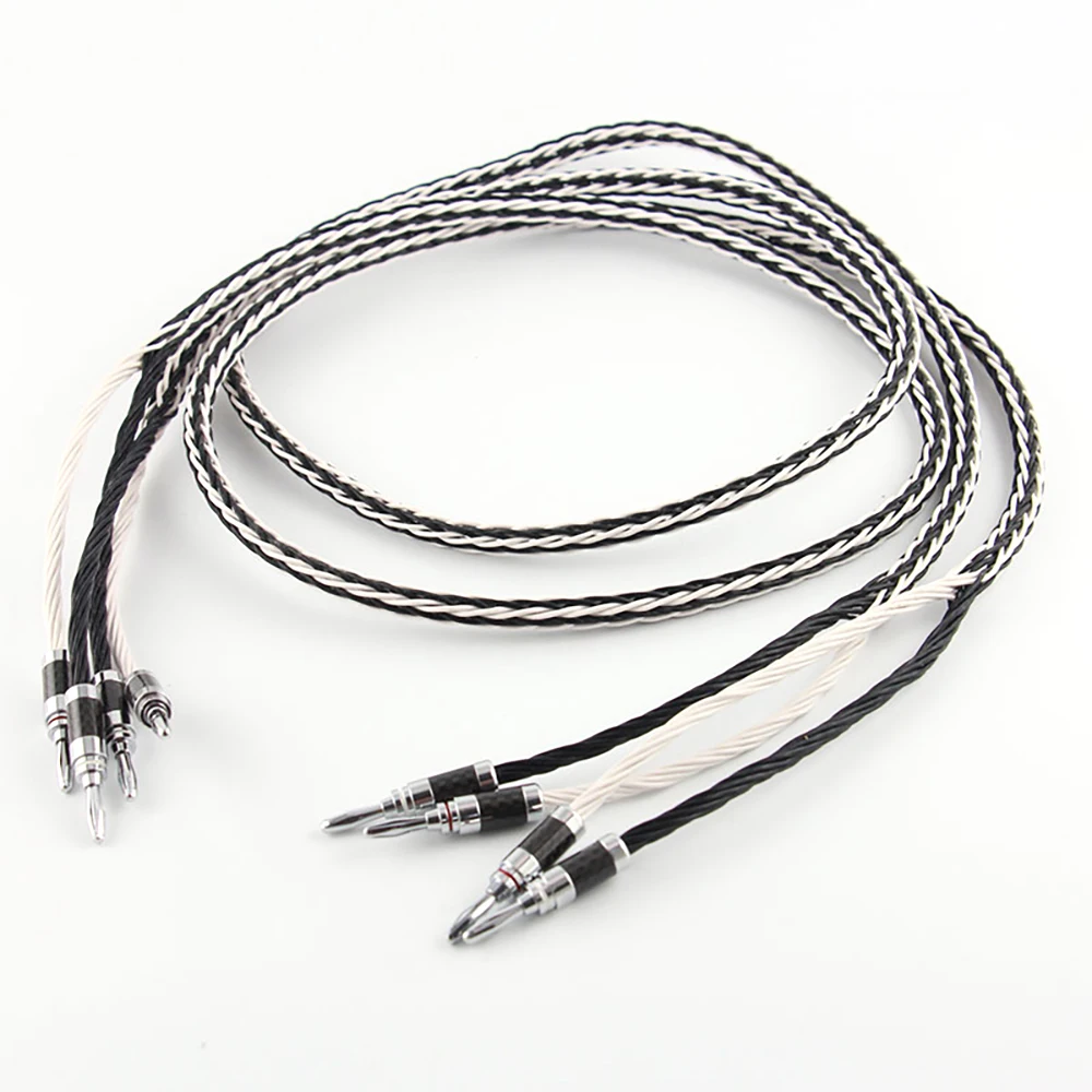 Pair 8tc occ copper hifi Speaker Cable audio 8vs loudspeaker cable with