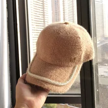 01911-mujiao зимняя теплая Женская Бейсболка с буквой М из искусственного меха