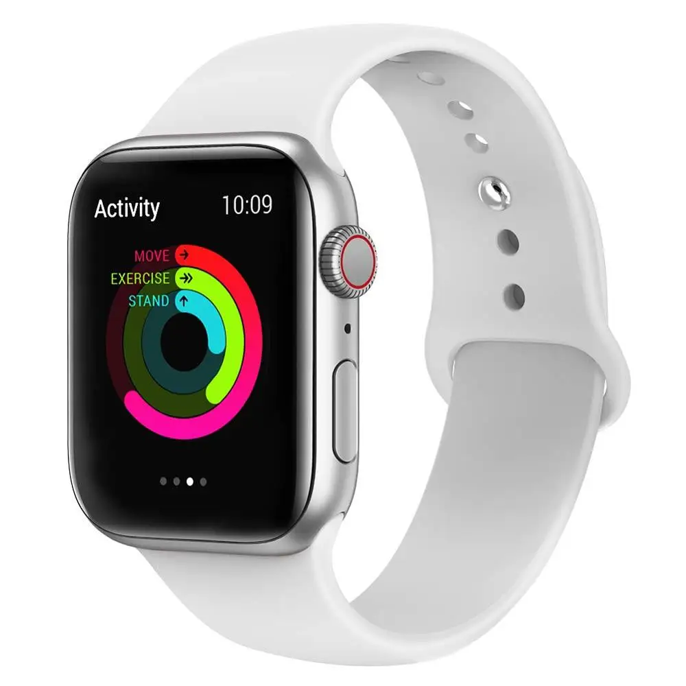 Силиконовый ремешок для Apple Watch, ремешок 40 мм, 44 мм, серия 5, 4, резиновый спортивный браслет, ремешок для Apple watch 38 мм, 42 мм, серия 3, 2, 1 - Цвет ремешка: White