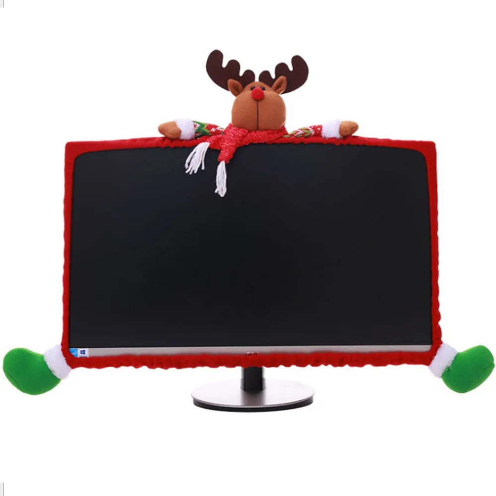 Счастливое Рождество компьютерные пылезащитные Чехлы 3D мультфильм Санта Клаус Снеговик Лось нетканые компьютерные Чехлы украшения дома
