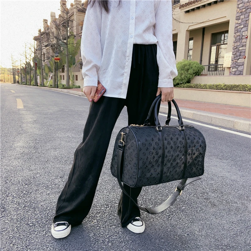 

Luxury Brand Women Boston Bag Quality Flower Pattern Crossbody Bags Large Capacity Single Shoulder Bags Convenient Travel Bags