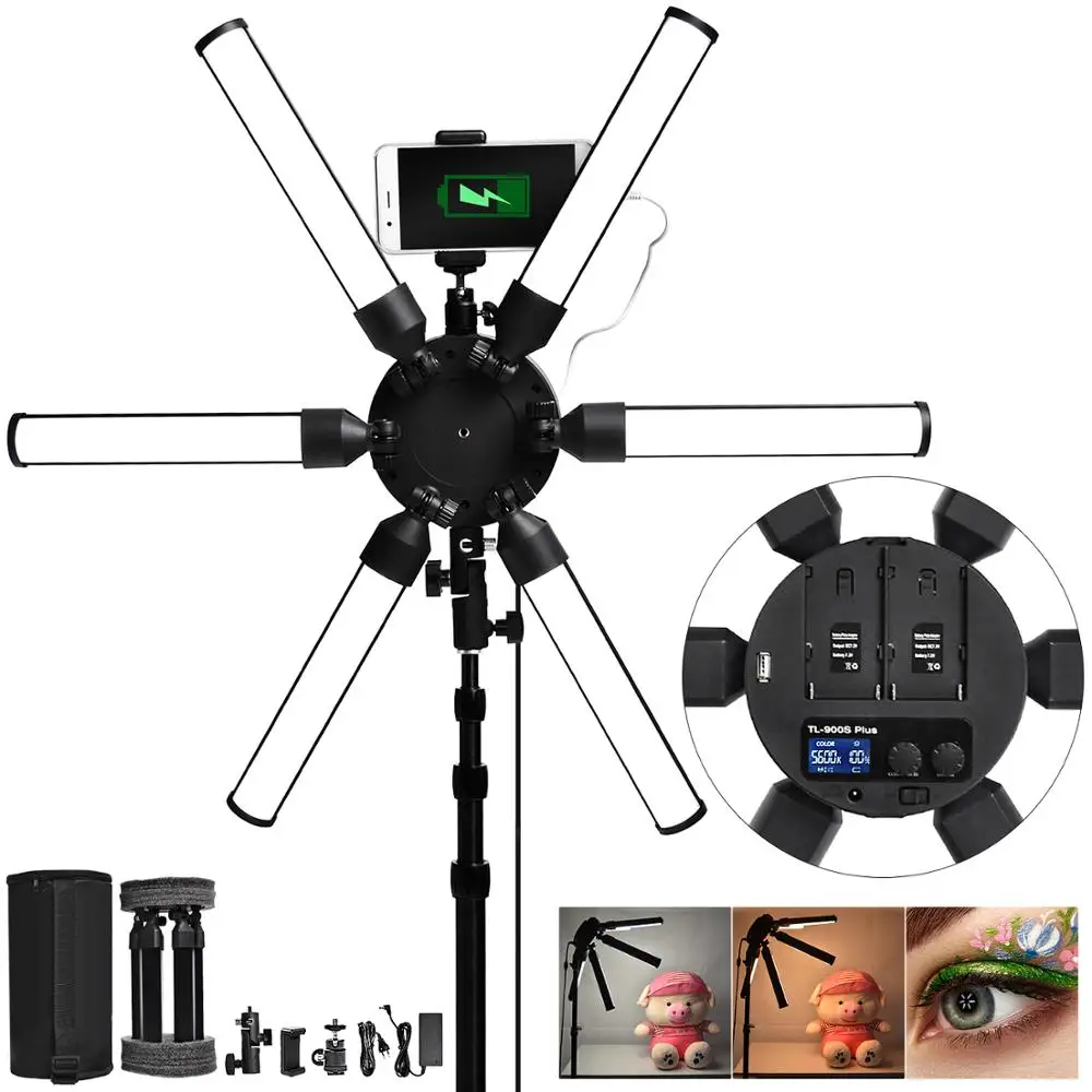 FOSOTO TL 900S plus фотографическое Освещение 3200 5600K 60W мультимедиа Экстрим звёздная