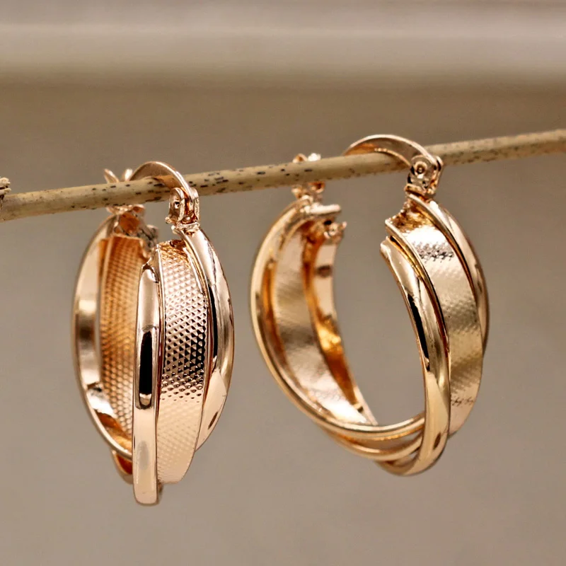 Модный богемный женский сережки, позолоченные круглые Золотые сережки, круглые серьги-кольца, свадебные ювелирные изделия, подарок - Окраска металла: OBS5067-GD