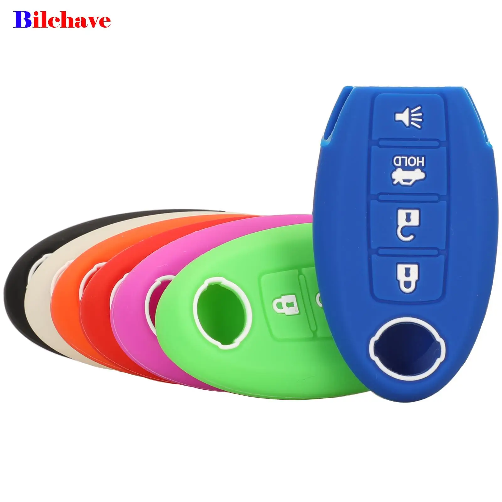 Jingyuqin 10 Pezzi Per Nissan Murano Altima Maxima Armada Sentra Versa Leaf Cube 4 Pulsanti Silicone Smart Remote Car Key Cover Cover