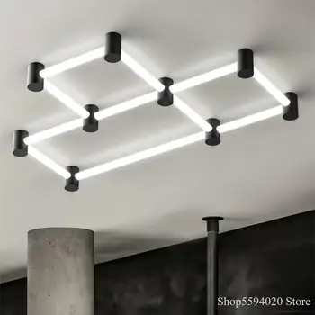 

Nordic Free Combination Wall Lamp Living Room Simple Modern Led Office Rectangular Ceiling Lamp Home Lighting DIY wall Lights