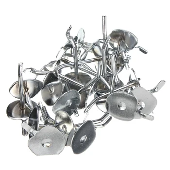 

50 Pcs Pack of 2" Universal Pegboard Single Hole Hooks Chrome Home Kitchen Tools Silver