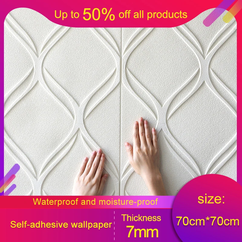 

3d Self-adhesive Foam Wall Stickers Living Room Background Bedroom Decoration Stickers Soundproof Waterproof Wallpaper Stickers